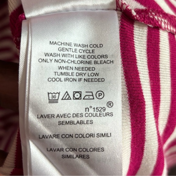 LAUREN RALPH LAUREN Striped Stretch Cotton Midi Size Xl Pink Fit & Flare - Picture 10 of 11